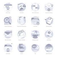 Set of Documents Flat Rounded Icons vector