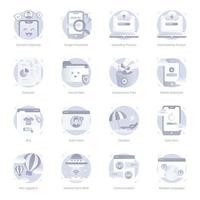 Set of Technology Flat Rounded Icons vector