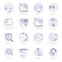 Flat Icons of Web and Interface vector