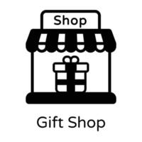 una compra móvil que indica un icono de compras en línea en el diseño de glifos vector