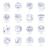 Flat Icons of Business, Web and Apps vector