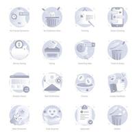 Set of Apps, Ui and Ux Flat Rounded Icons vector