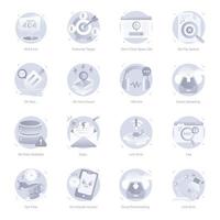 Flat Icons of Ui and Ux vector