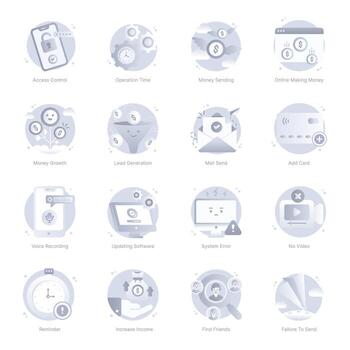 Flat Icons of Web and Apps vector