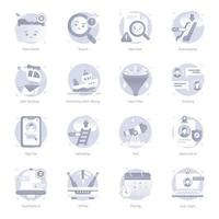 Set of Media Flat Rounded Icons vector