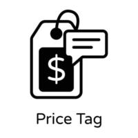 un icono sólido de etiqueta de precio en diseño editable vector