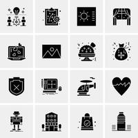 16 iconos universales de negocios vector ilustración de icono creativo para usar en proyectos relacionados con la web y dispositivos móviles