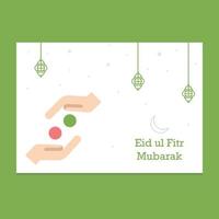 ilustración de tarjeta de felicitación de eid mubarak vector