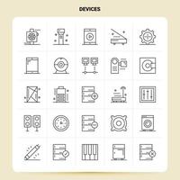 OutLine 25 Devices Icon set Vector Line Style Design Black Icons Set Linear pictogram pack Web and Mobile Business ideas design Vector Illustration