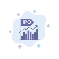 ipo business inicial oferta moderna icono azul público sobre fondo de nube abstracta vector