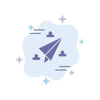 diseño web papel volar icono azul sobre fondo de nube abstracta vector