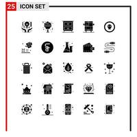 paquete de iconos de vector de stock de 25 signos y símbolos de línea para elementos de diseño de vector editables de escuela de moneda de cajón peligroso de horror