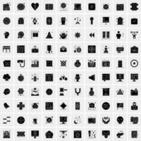 Set of 100 Business Solid Glyph icons vector