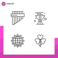 Outline Icon set. Pack of 4 Line Icons isolated on White Background for responsive Website Design Print and Mobile Applications. vector