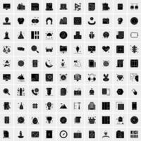 Set of 100 Business Solid Glyph icons vector