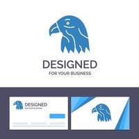 tarjeta de visita creativa y plantilla de logotipo animal pájaro águila usa ilustración vectorial vector