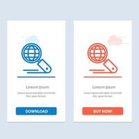 globo búsqueda en internet seo azul y rojo descargar y comprar ahora plantilla de tarjeta de widget web vector