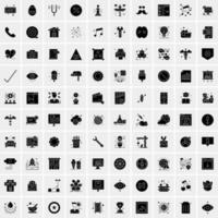 Set of 100 Business Solid Glyph icons vector