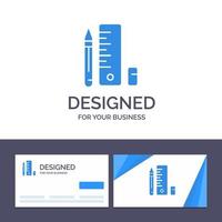 Creative Business Card and Logo template Education Pen Pencil Scale Vector Illustration