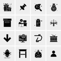 16 iconos universales de negocios vector ilustración de icono creativo para usar en proyectos relacionados con la web y dispositivos móviles