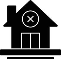 No Home Glyph Icon vector