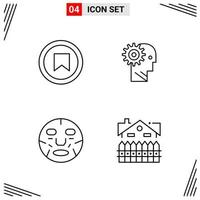 4 Icons Line Style. Grid Based Creative Outline Symbols for Website Design. Simple Line Icon Signs Isolated on White Background. 4 Icon Set. vector