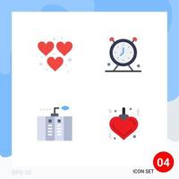 4 Universal Flat Icons Set for Web and Mobile Applications heart electricity play schedule energy Editable Vector Design Elements