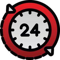 Diseño de icono de vector de 24 horas