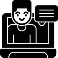 diseño de icono de vector de videoconferencia