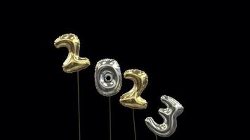 Balloon New year greetings 2023 gold and silver video