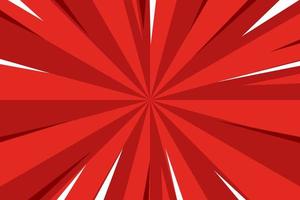 Radial red speed lines for comic books. Explosion background.Vector illustration. vector