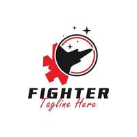 military fighter plane vector illustration logo