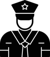 icono de glifo de guardia de seguridad vector