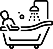 line icon for bath vector