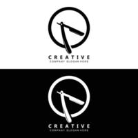 Barbershop Logo Vector Stylish Hair Design For Haircut, With Scissors And Shaver