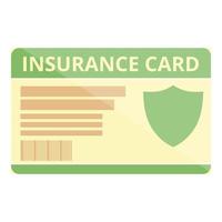 Green insurance card icon cartoon vector. Health doctor vector