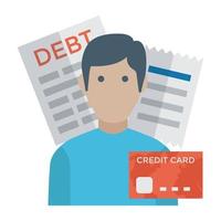 Trendy Debtor Concepts vector