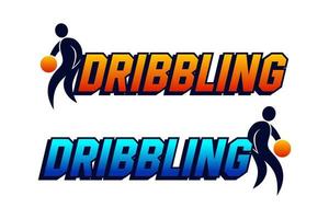 Dribbling with ball in basketball game vector design