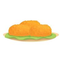 Snack meal icon cartoon vector. Fried dish vector