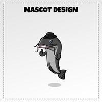 food logo Catfish mascot illustration vector design