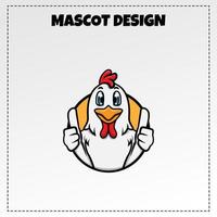 comida logo pollo mascota ilustración vector diseño