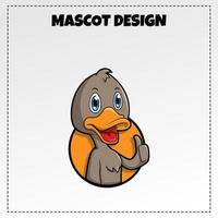 comida logo pato mascota ilustración vector diseño