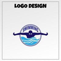 diseño de vector de ilustración de equipo de logotipo de natación