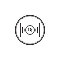 icono de vector de logotipo de música dj