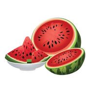 Watermelon slice icon cartoon vector. Summer fruit vector