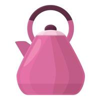 Pink kettle icon cartoon vector. Water pot vector