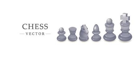 Cute chessboard white 3d model vector illustration on white background