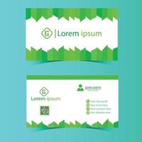 Green Business Card Design Vector Template.