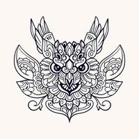 Beautiful Owl mandala arts isolated on white background vector