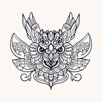 Beautiful Owl mandala arts isolated on white background vector